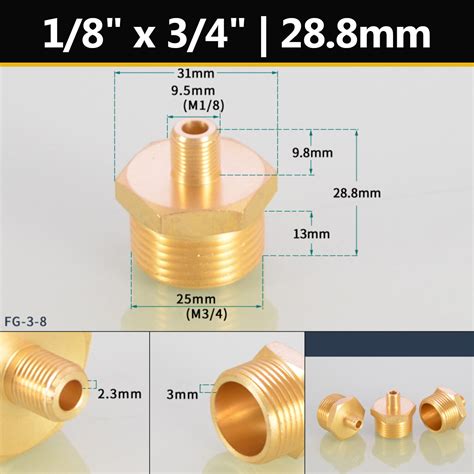 Hex Pipe Nipple Bsp Male Thread Brass Equal Reducing Connector Coupler