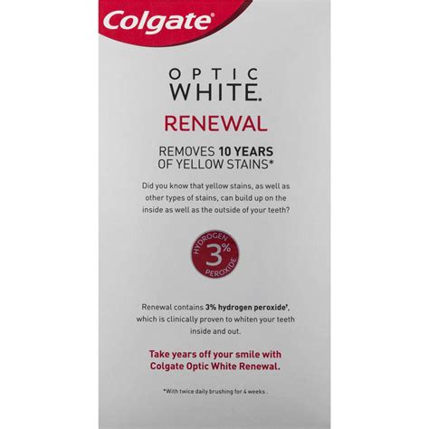 Colgate Teeth Whitening Toothpaste Optic White Renewal Lasting G