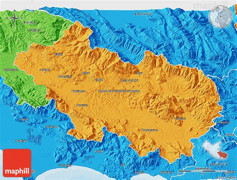 Political 3D Map of Frosinone