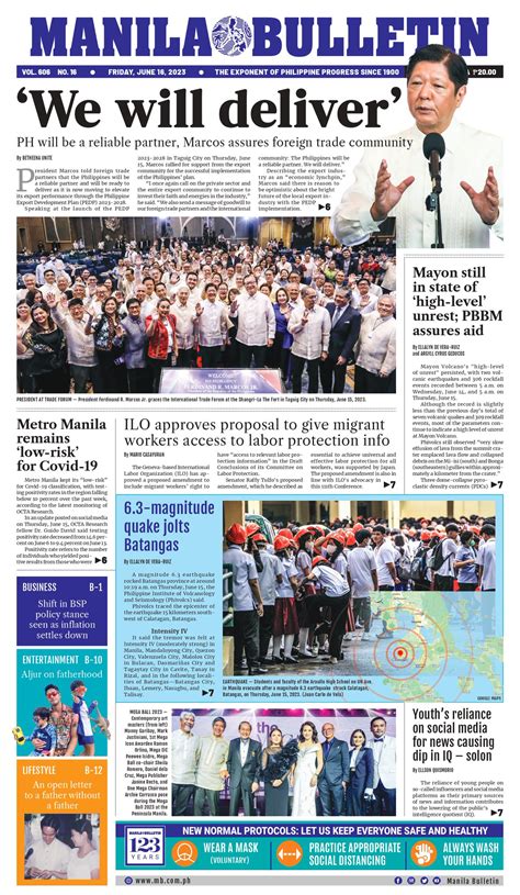 Manila Bulletin News On Twitter Manila Bulletin Headline For Today