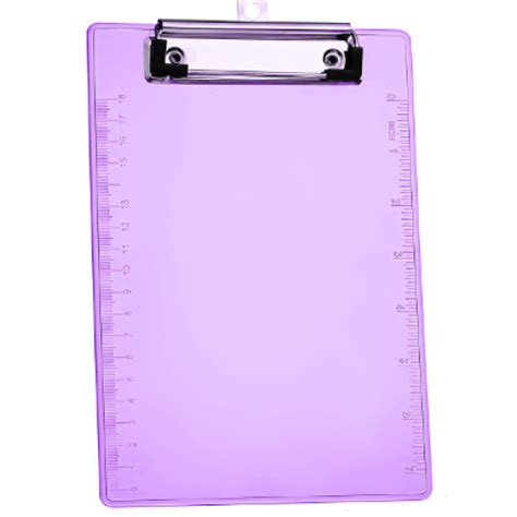 Plastic Clipboard Memo Size Purple Mini Translucent Low Profile Clip