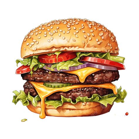 Ilustración De Comida Rápida De Hamburguesa PNG Hamburguesa Alimento