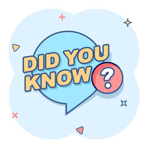 Did You Know Icon In Comic Style Banner Interesting Facts Cartoon