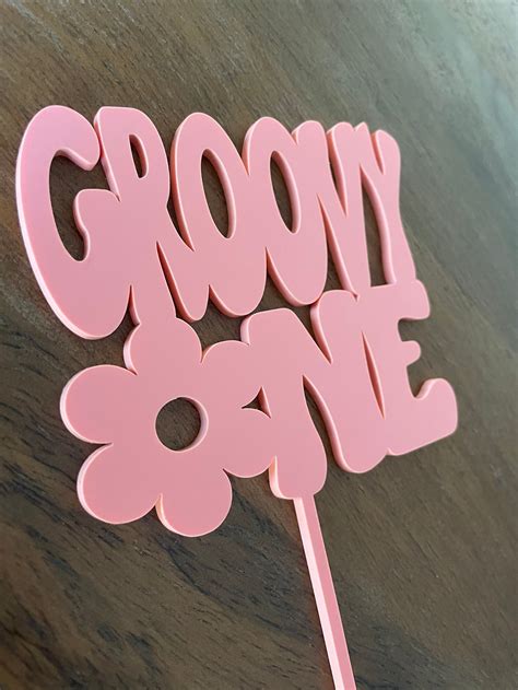 Groovy One Cake Topper Groovy One Groovy Birthday Etsy