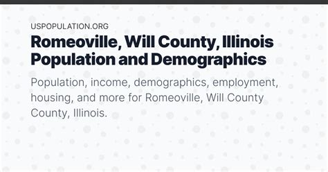 Romeoville Will County Illinois Population Income Demographics