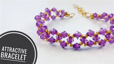 How To Make Crystal Bracelet Swarovski Purple Crystal Beaded Bracelet