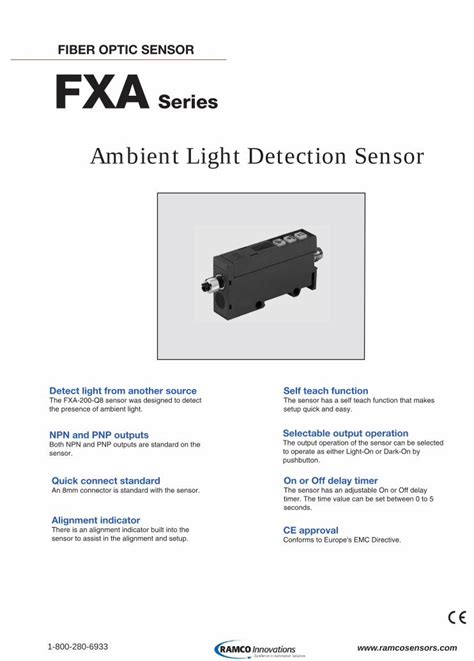 Pdf Series Ramco Innovations Sensorsambient Light · Series Selectable Output The