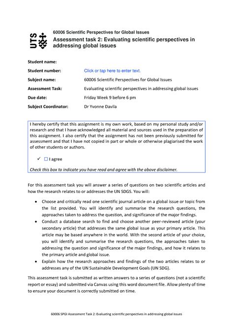 Spgi Assessment Task Scientific Perspectives For Global