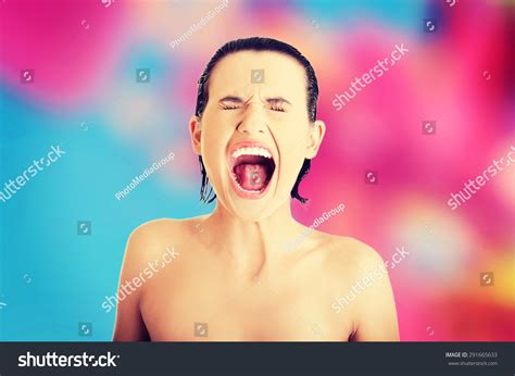 Nude Woman Screaming Out Loud Stock Photo Shutterstock