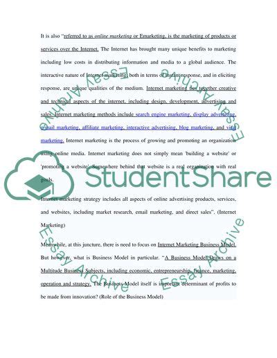 Internet And Marketing Strategy Essay Example Topics And Well Written