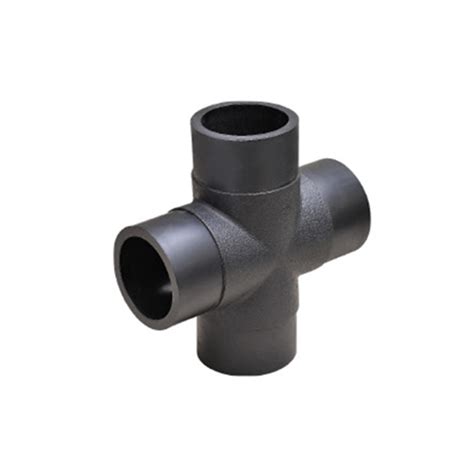 Butt Fusion Hdpe Pipe Fittings Cross Tee Way Pipe Fittings Butt