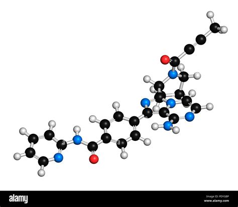 Mol Cula Acalabrutinib Medicamento Contra El C Ncer D Rendering Los