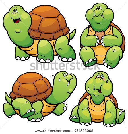 Vector Illustration Cartoon Turtle Character Set Stock Vector Royalty