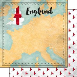 Scrapbook Customs England Map Sights Paper