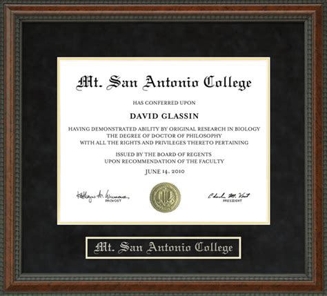 Mt. San Antonio College (Mt. Sac) Diploma Frame: Wordyisms