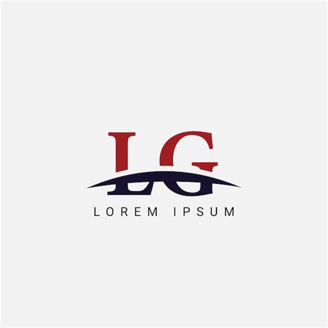 Inicial L G LG Letra Modelo vetorial de design de logotipo Símbolo