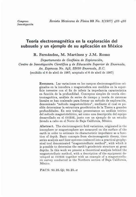 PDF Teoría electromagnética en la exploración del subsuelo un