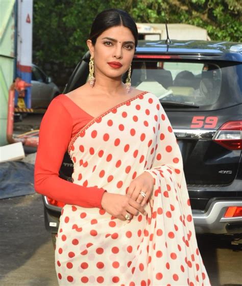 Priyanka Chopra Is Seen In A Sabyasachi Sari For The Promotions Of The