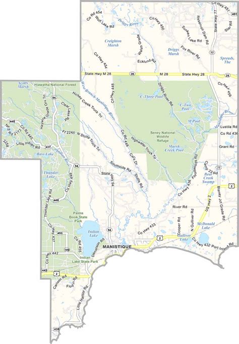 Schoolcraft County Map Michigan Us County Maps