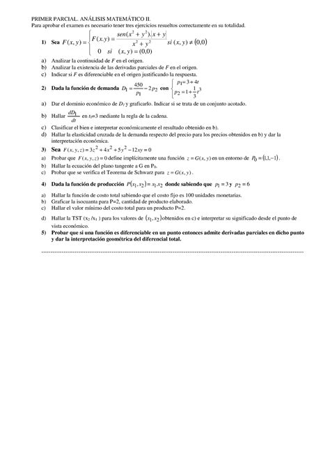 Modelo A Primer Parcial Am Primer Parcial An Lisis Matem Tico Ii