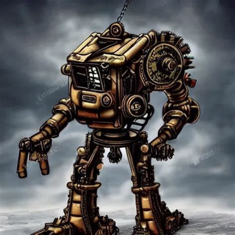 Steampunk Mech Atmospheric Realistic Stable Diffusion