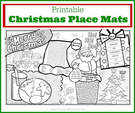 Entertain With This Adorable Printable Christmas Placemat