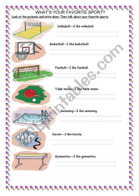 What´s Your Favorite Sport Esl Worksheet By Coralisa