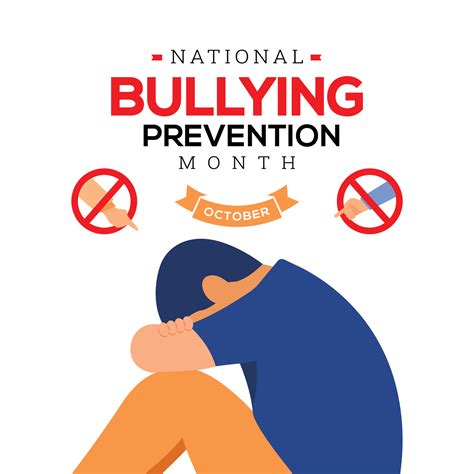 National Bullying Prevention Month In October Vector Illustration