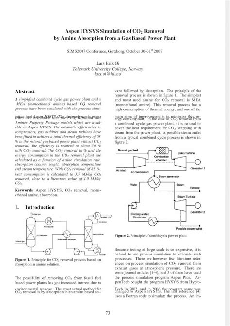 PDF Aspen HYSYS Simulation Of CO2 Removal DOKUMEN TIPS