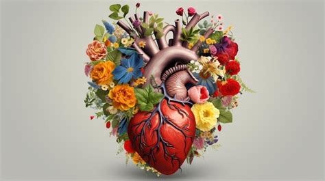 Premium AI Image Human Heart Made Of Flowers