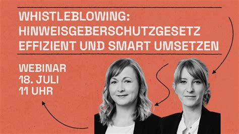 Webinar Whistleblowing Hinweisgeberschutzgesetz Effizient Und Smart