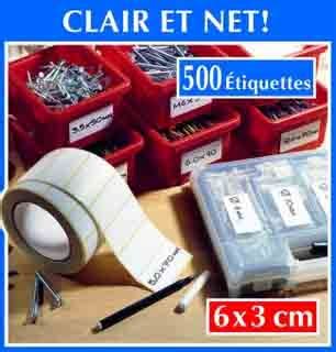 Boite De Etiquettes Blanches Autocollantes De X Cm