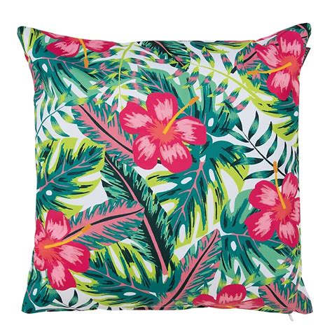 Veeva Indoor Outdoor Cushion Tropical Flower Water Resistant Cushions Diy At Bandq