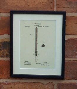 Usa Patent Drawing Waterman Fountain Pen Office Writing Ink Mounted