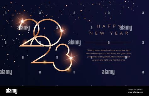 Luxury 2023 Happy New Year Background Golden Design For Christmas And