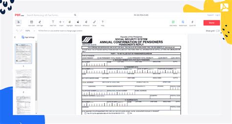 Ph Sss Pen 01405 Annual Confirmation Of Pensioner S Blank Pdfliner