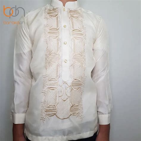 Barong Tagalog for Men Formal Authentic Piña Organza Chinese Collar