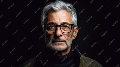 Premium Ai Image A Man With Grey Hair And Glasses