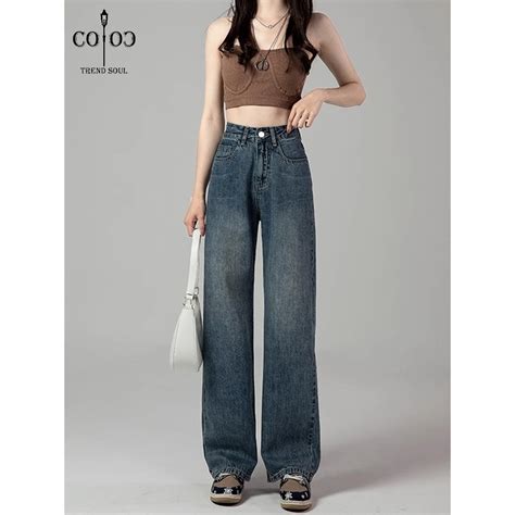 Jual Coco Trend Soul Jeans Biru Retro Kulot Highwaist Jeans Wanita