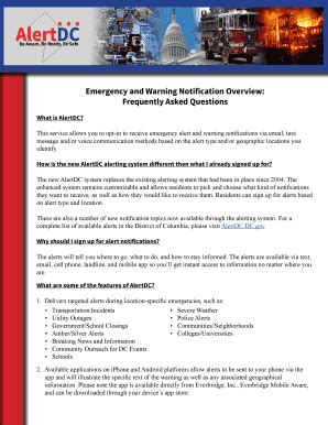 Fillable Online Hsema Dc Emergency And Warning Notification Overview
