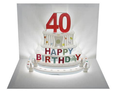 Happy 40th Birthday 3d Pop Up Greeting Card The Creative Card Company