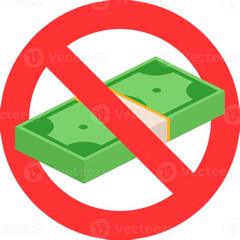 No Cash Money Prohibition Of Money Cash Ban Icon Png