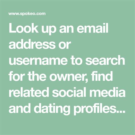 Look Up An Email Address Or Username To Search For The Owner Find