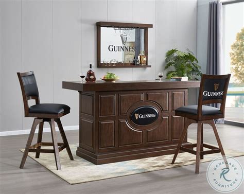 Guinness Distressed Walnut Deluxe Bar Set From Eci Furniture Coleman