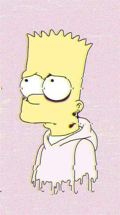 Bart Sad Alone Bart Friend Glitch Los Simpsons Pink Sad