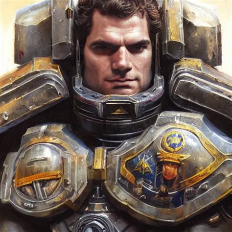 Henry Cavill As A Space Marine Primarch Warhammer Stable Diffusion