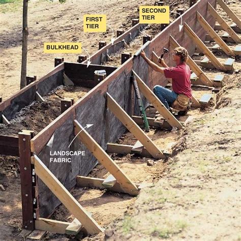 How To Build A Wood Retaining Wall On Steep Slope Wall Design Ideas