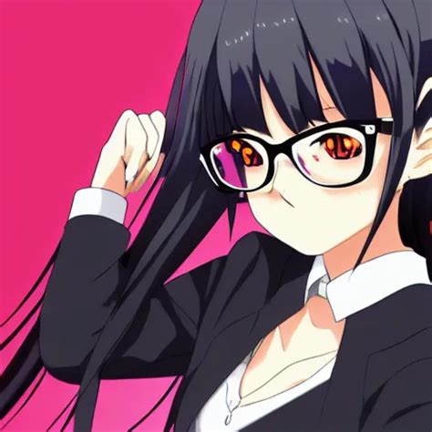 Anime Key Visual Of A Girl With Black Hair And Glasses Stable