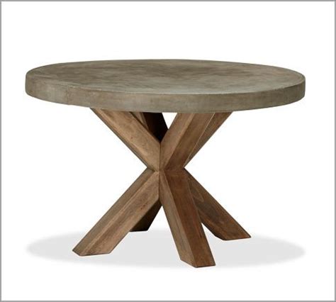 Abbott Faux-Concrete Top Round Fixed Dining Table - Modern - Outdoor ...