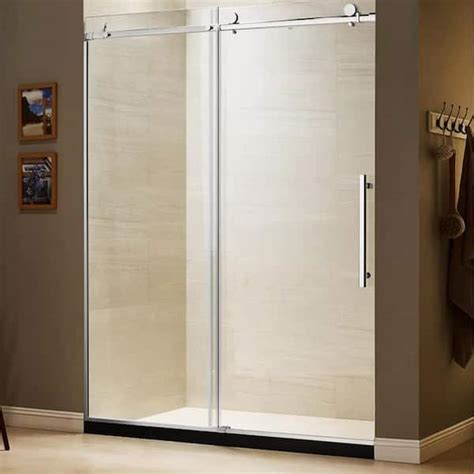 Stainless Steel In W X In H Bypass Frameless Shower Door Bt C